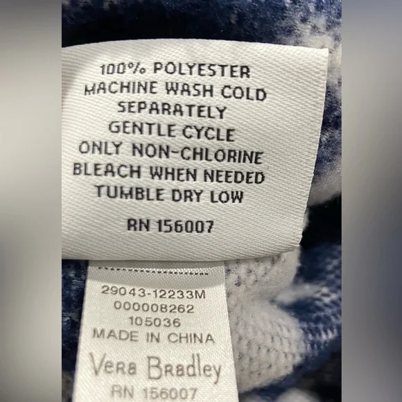 Vera Bradley Nordic Forest Fleece Sherpa Hoodie Pockets Women’s Medium NWT - Picture 7 of 9